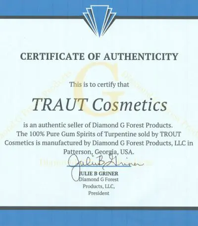 Original Diamond G Forest 100% Pure Gum Spirits Terpentin Öl